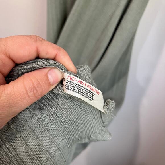 Daily Practice Anthropologie Ribbed Midi Dress Size S Sage Green Minimal Chic - Picture 5 of 12